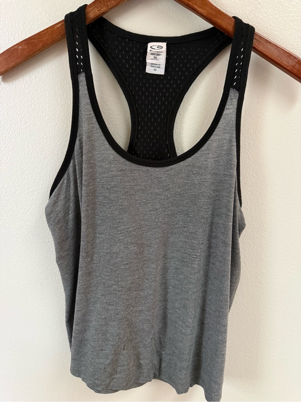 Champion Gray and Black Racerback Athletic Tank Top